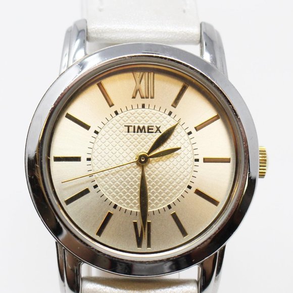 TIMEX #29357 Uptown-Champagne White Leather Watch main image 4